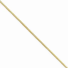 14K Yellow Gold Box Chain Anklet