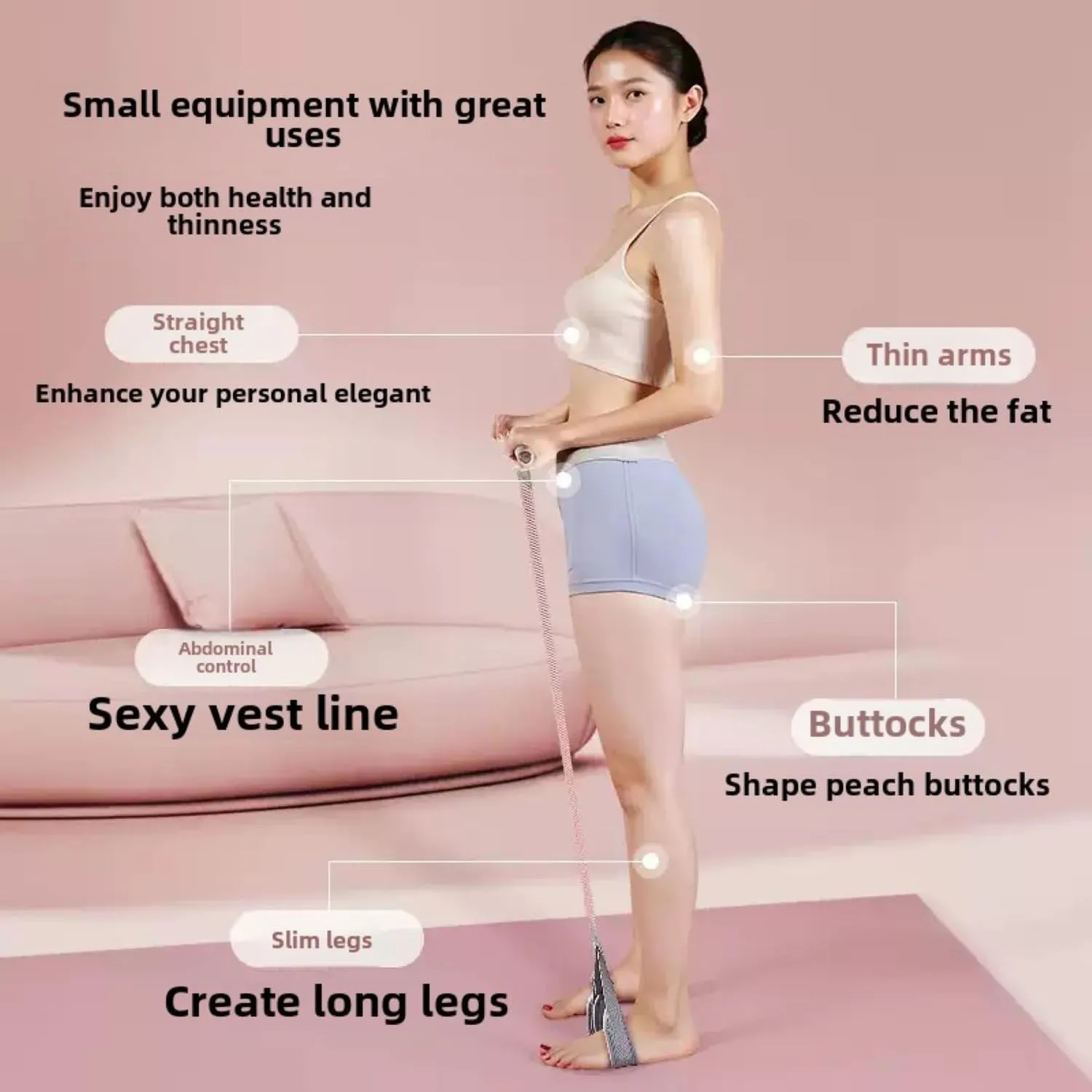 2025 New Yoga Pedal Resistance Band Anti-Broken Elastic Sit Up Pull Rope for Strength Training Portable Unisex Resistance Exercise Bands