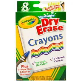 #4156 CRAYOLA DRY ERASE CRAYONS 8 COUNT WASHABLE