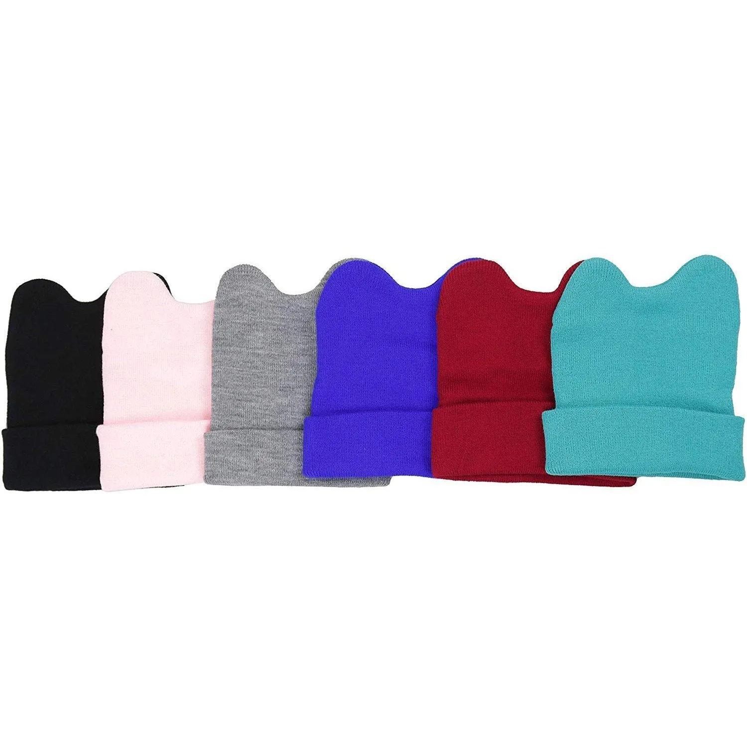 6-Pack: ToBeInStyle Children's Warm and Cute Acrylic Winter Beanies