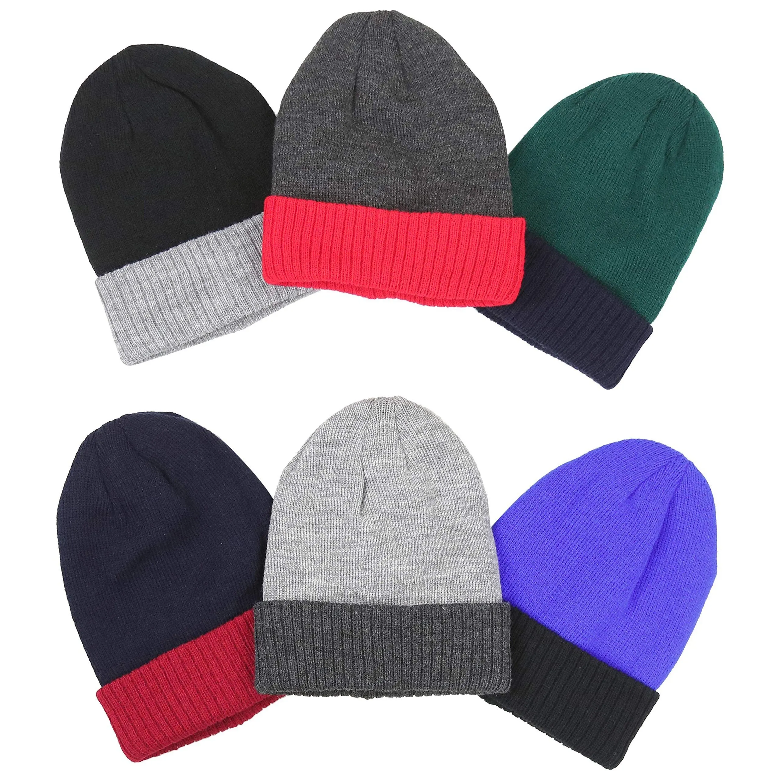 6-Pack: ToBeInStyle Children's Warm and Cute Acrylic Winter Beanies