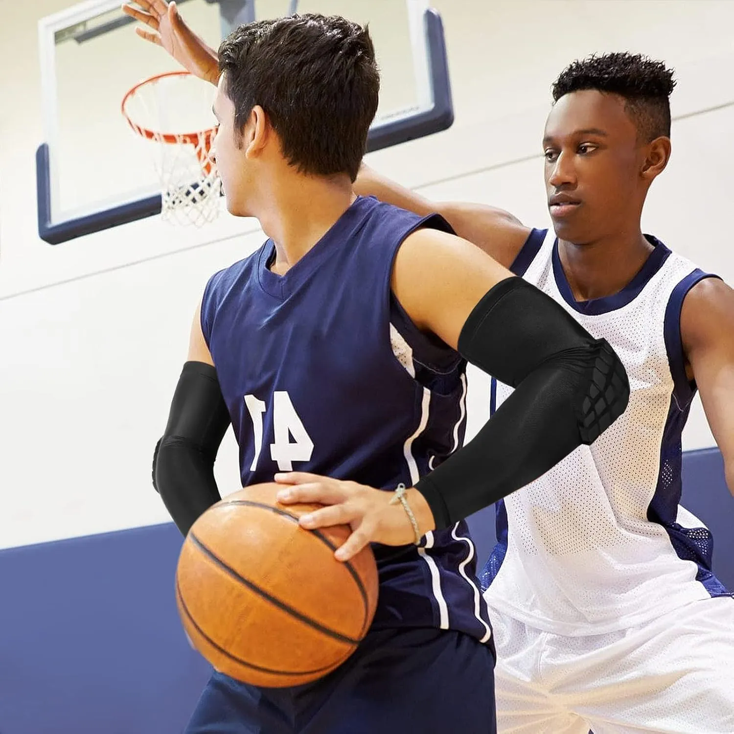 AceList 2PCS Elbow Pads with Padded Compression Shield Shape Arm Sleeves for Protection - Suitable for Basketball, Volleyball