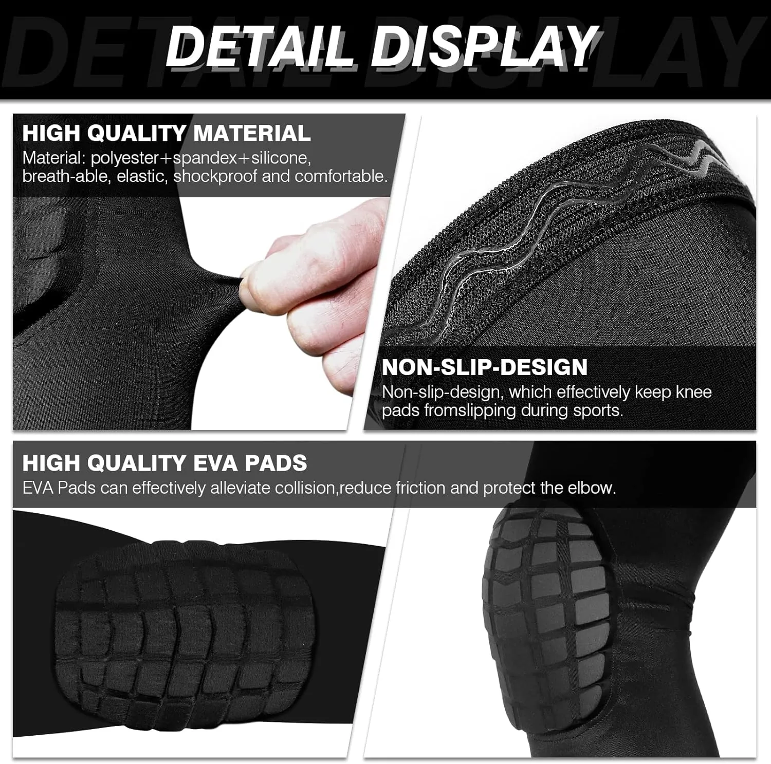 AceList 2PCS Elbow Pads with Padded Compression Shield Shape Arm Sleeves for Protection - Suitable for Basketball, Volleyball