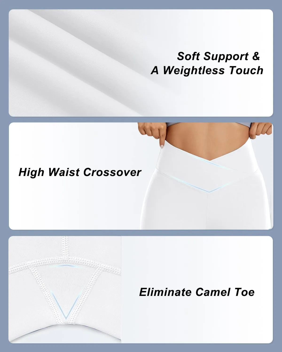 Aoliks Crossover Flare Leggings for Women,High Waisted Bootcut Yoga Pants Workout Bell Bottom Leggings