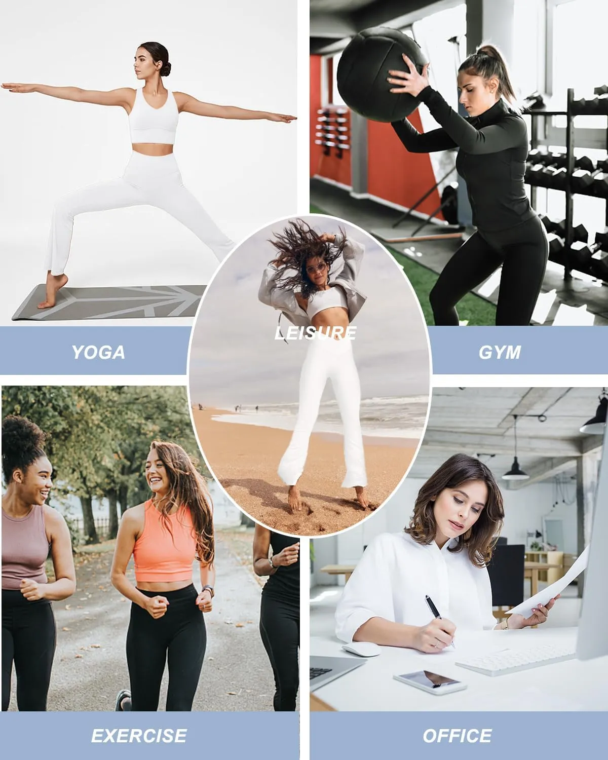 Aoliks Crossover Flare Leggings for Women,High Waisted Bootcut Yoga Pants Workout Bell Bottom Leggings