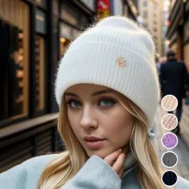Blended Thickened Velvet Warm Versatile Solid Knitted Circumference Hat
