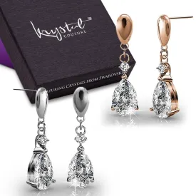 Boxed 2 Pairs Anastacia Drop Earrings Set Embellished with SWAROVSKI Crystals