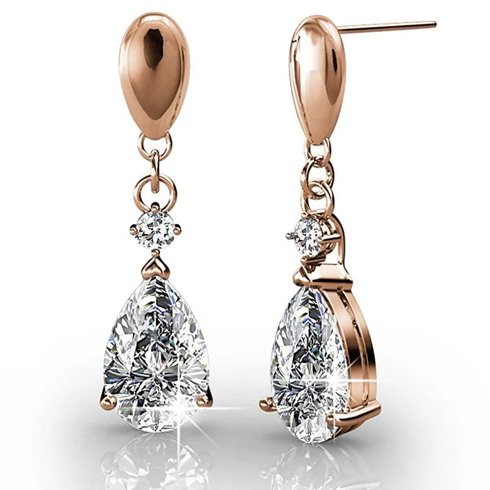 Boxed 2 Pairs Anastacia Drop Earrings Set Embellished with SWAROVSKI Crystals