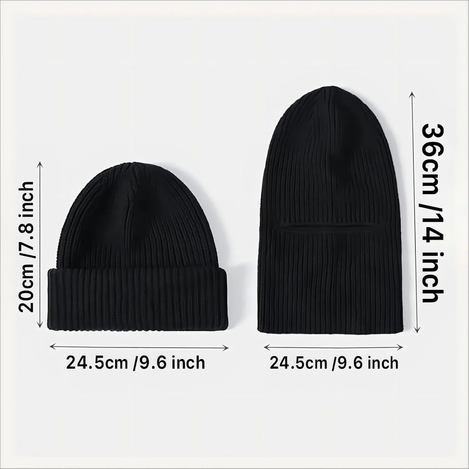 BROKIG Skull Cap 2 in 1 Black Balaclava Ski Mask Winter Balaclava Mask Warm Face Mask and Beanie Hats for Men Headwear