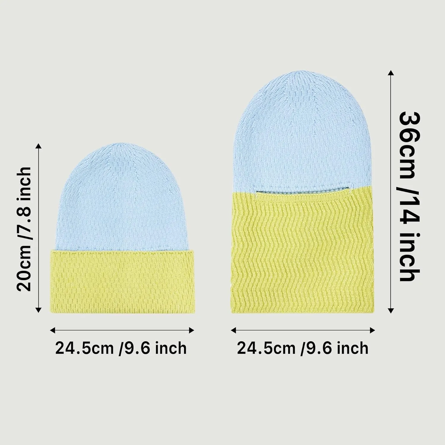 BROKIG Skull Cap 2 in 1 Black Balaclava Ski Mask Winter Balaclava Mask Warm Face Mask and Beanie Hats for Men Headwear