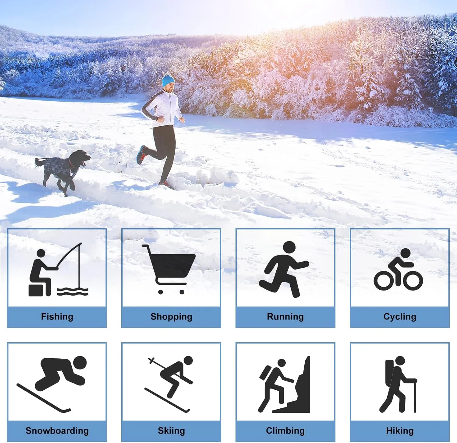 BROKIG Skull Cap 2 in 1 Black Balaclava Ski Mask Winter Balaclava Mask Warm Face Mask and Beanie Hats for Men Headwear