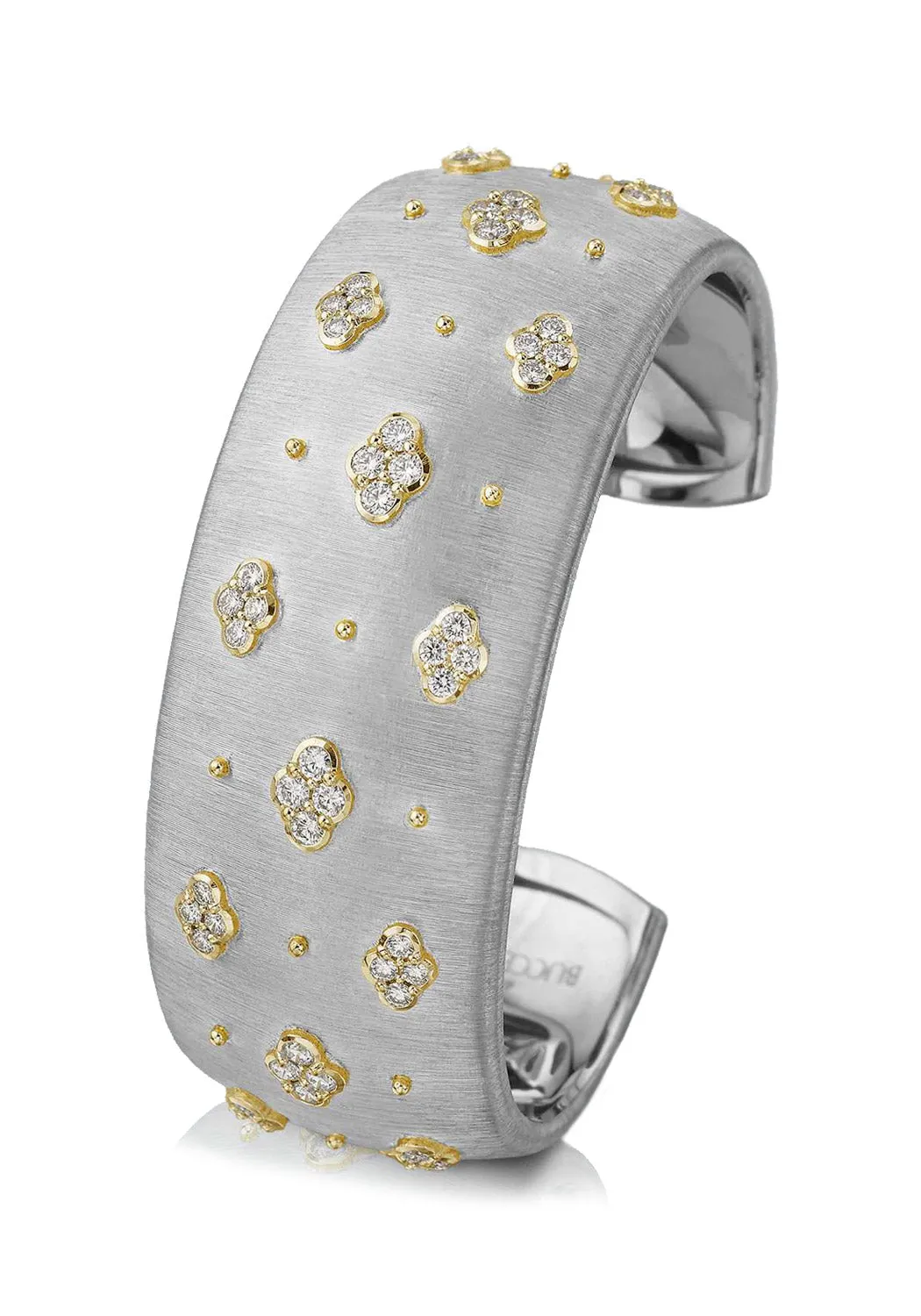 Buccellati Macri AB 18KWG Diamond Cuff Bracelet