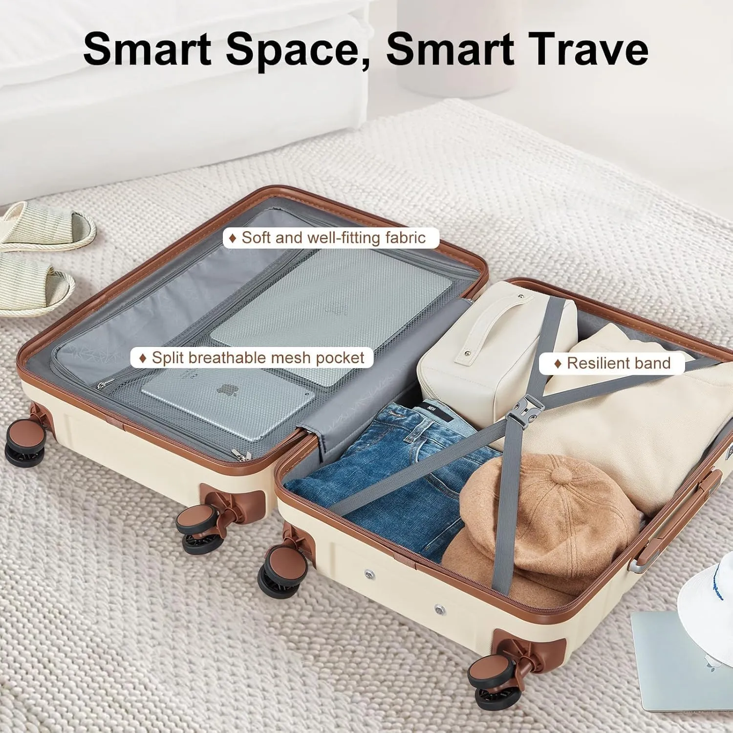 Carry On Luggage Sets,20 Inch Carry-on Suitcase with Spinner Wheels,PC ABS Lightweight Hardshell with TSA lock,Airline Approved YKK Zippers (green)