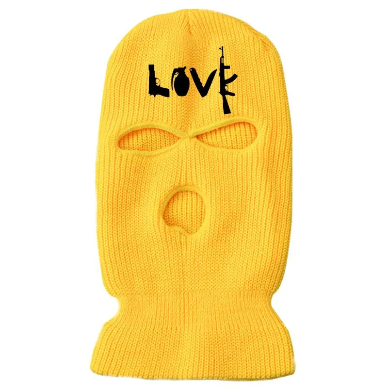 Casual street three-hole ski mask Beanies