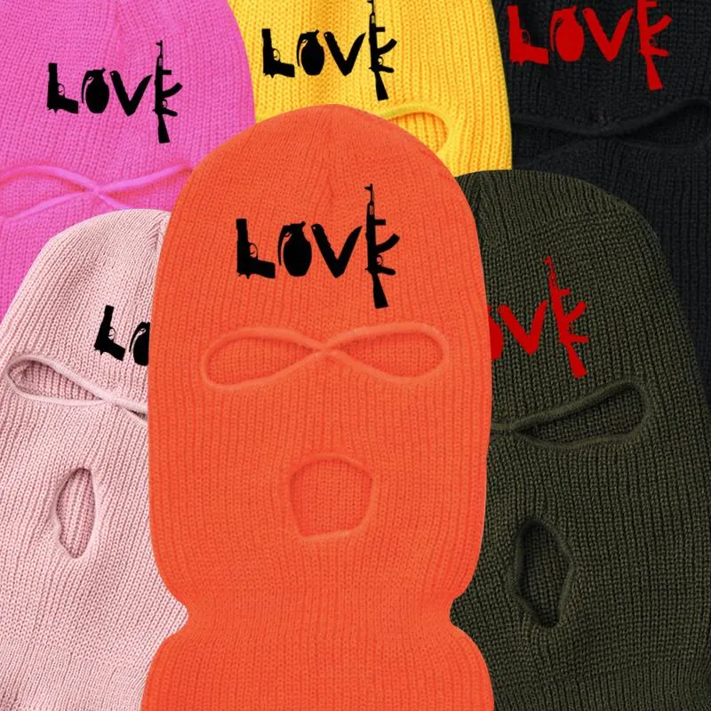 Casual street three-hole ski mask Beanies