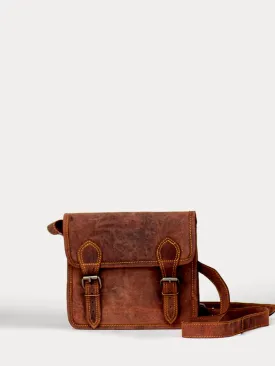 Cavalier Crossbody Two Buckles Dark Brown