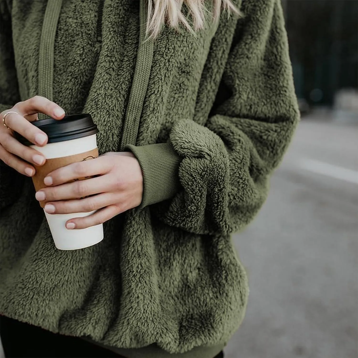 Century Star Womens Hoodies Fuzzy Hooded Sweatshirt Zipper Fleece Hoodie Pullover Sherpa Sweater Fluffy Coat