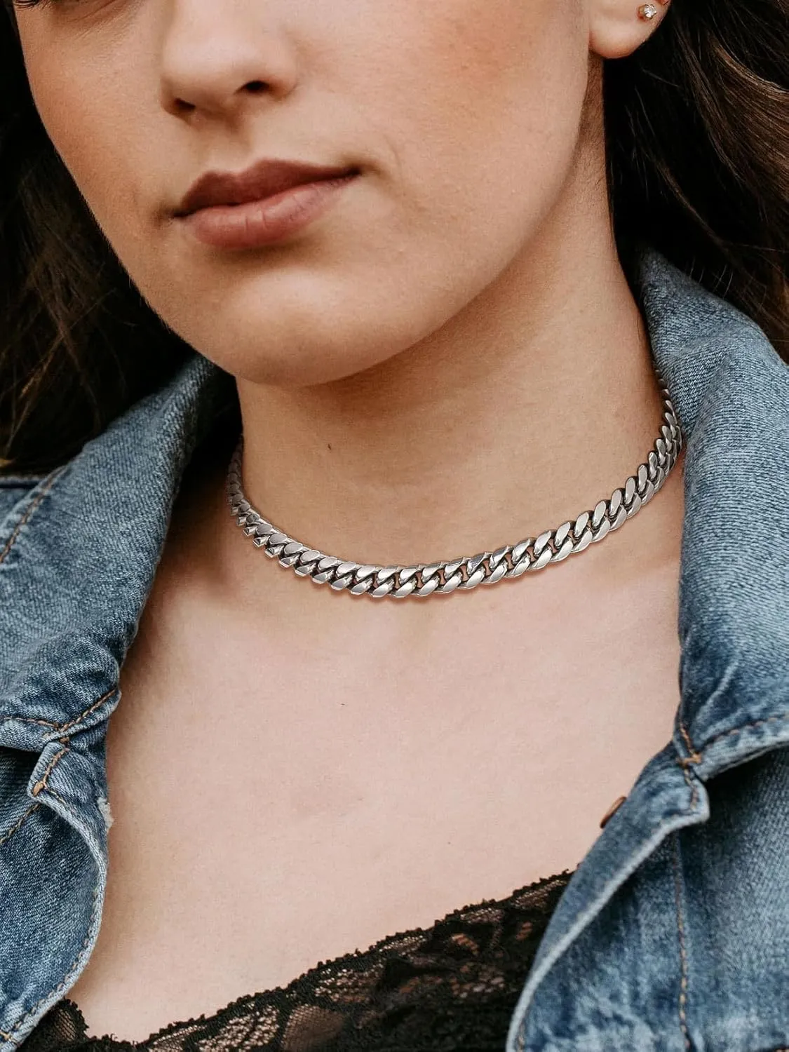 ChainsPro Men Chunky Miami Cuban Chain Necklace, Custom Available, 4.8/6/10/14mm Width, 18/20/22/24/26/28/30inch Length, Gold Plated/Stainless Steel/Black, Send Gift Box