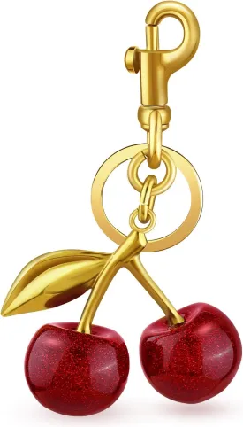 Cherry Bag Charms Cute Key Chains Cherry Purse Charms for Handbags, Metal Cherry Keychain Purse Gifts for Women