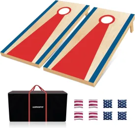 Cornhole Set, 3'x 2'/ 4'x 2' Corn Hole Boards Set, Solid Wood Cornhole Game Outdoor Set, Corn Holes Outdoor Game, Corn Hole Sets with Bags Regulation Size, Perfect for Lawn, Backyard, Beach, Park