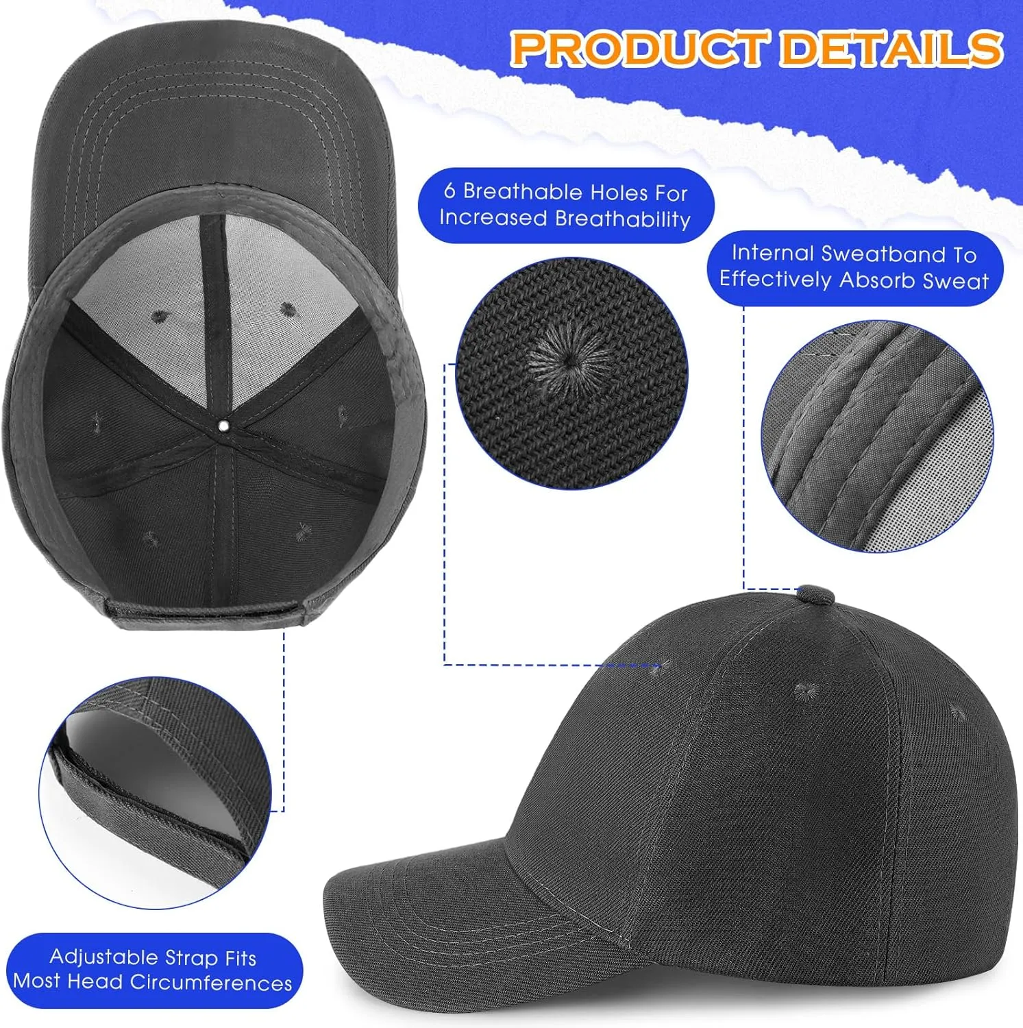 Coume 36 Pcs Blank Baseball Cap Bulk Adjustable Denim Plain Dad Hats Unisex Low Profile Camouflage Cap for Trucker Men Women