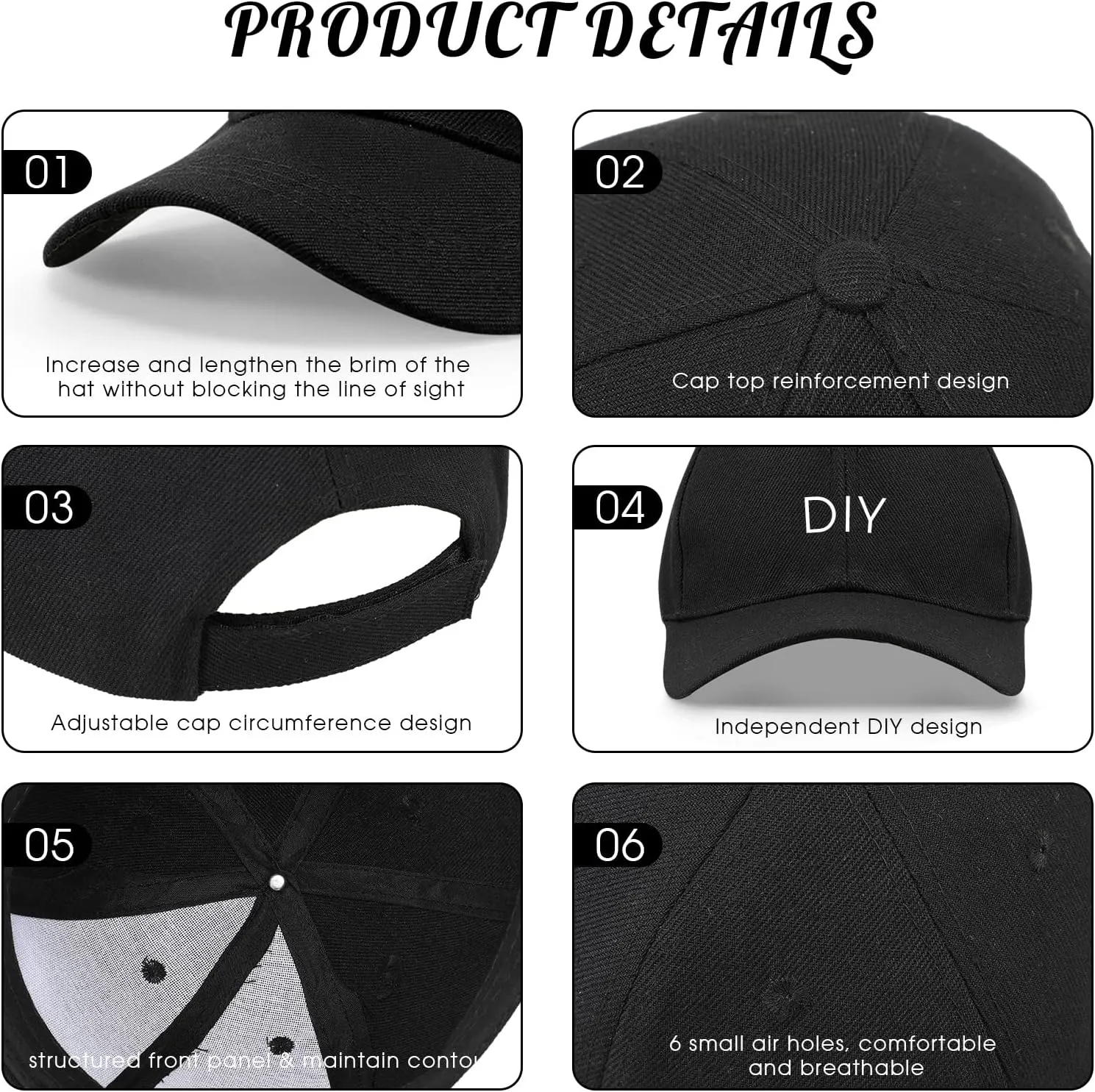 Coume 36 Pcs Blank Baseball Cap Bulk Adjustable Denim Plain Dad Hats Unisex Low Profile Camouflage Cap for Trucker Men Women