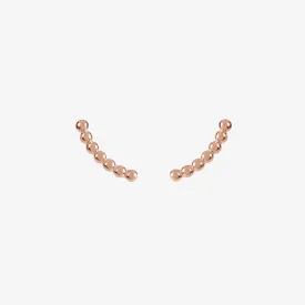 Curved Beaded Studs Rose Gold