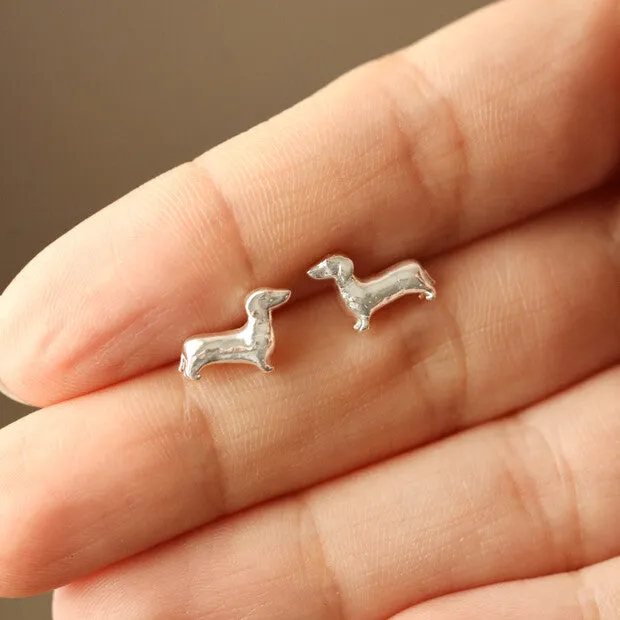 Dachshund Dog Stud Earrings