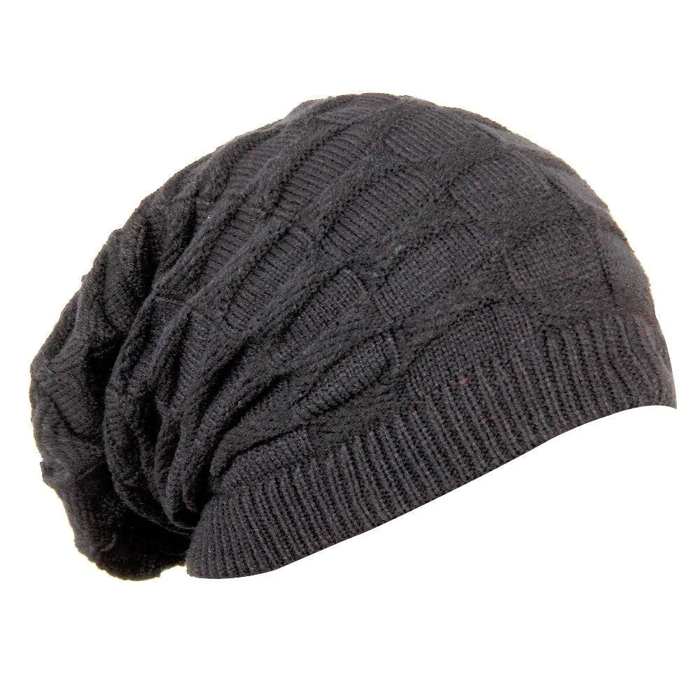 Fabseasons Solid Black Acrylic Woolen Winter Beanie and Skull Cap