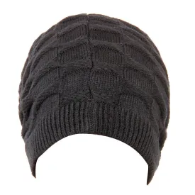 Fabseasons Solid Black Acrylic Woolen Winter Beanie and Skull Cap