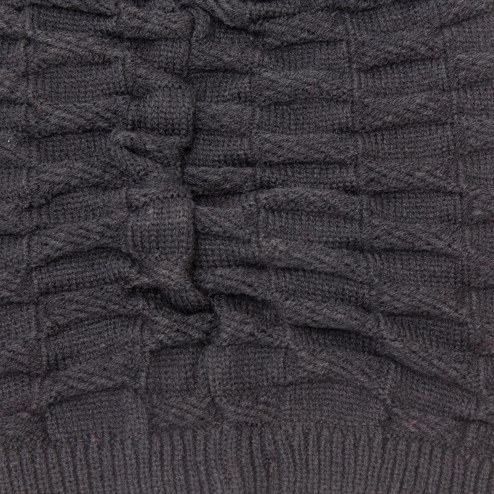 Fabseasons Solid Black Acrylic Woolen Winter Beanie and Skull Cap