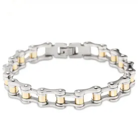 Fashion Charm Best Friends Mens Bracelets Men Jewelry Gold Stainless Steel Motorcycle Bicycle Chain Link Men's Bracelets