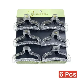 Fashion Transparent Color Hair Claw Clips - 6 Pcs (457815)