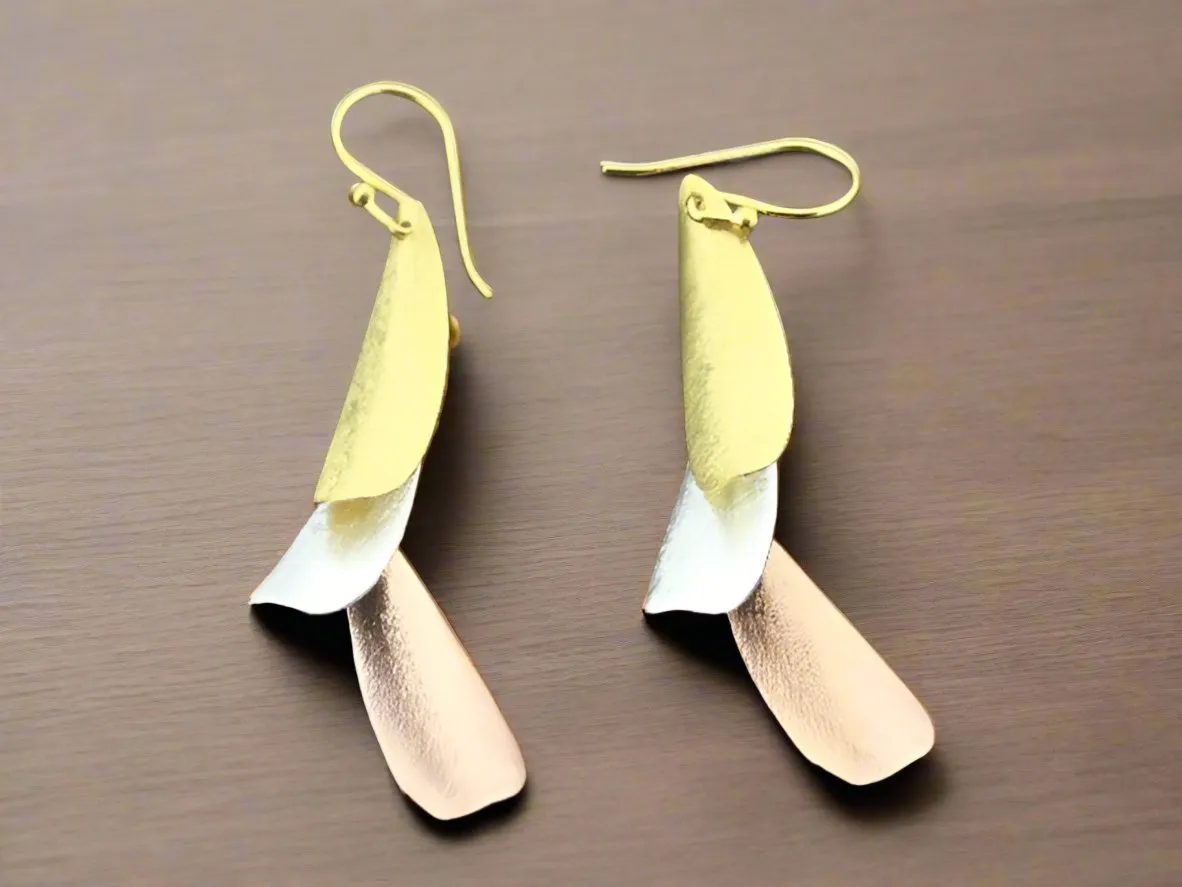 Fava Bean Drop Earrings - Silver, Gold & Rose Gold