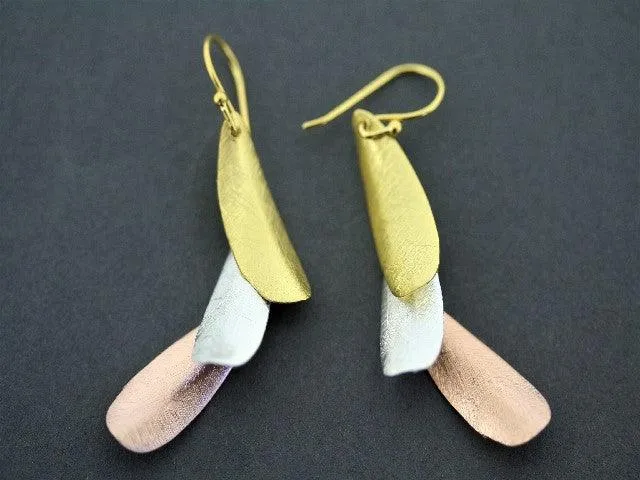Fava Bean Drop Earrings - Silver, Gold & Rose Gold