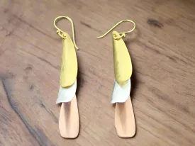 Fava Bean Drop Earrings - Silver, Gold & Rose Gold