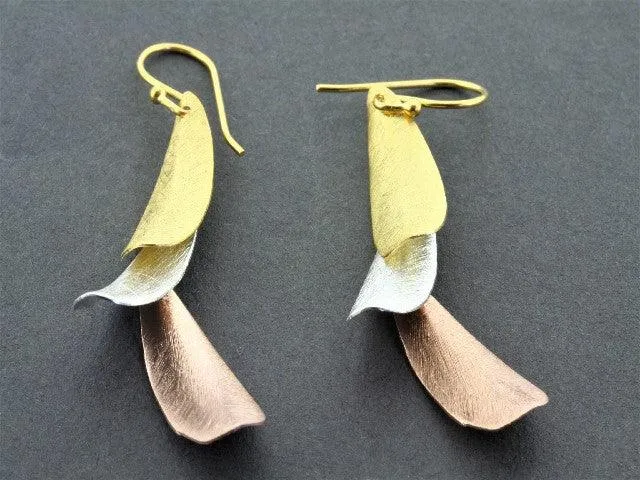 Fava Bean Drop Earrings - Silver, Gold & Rose Gold