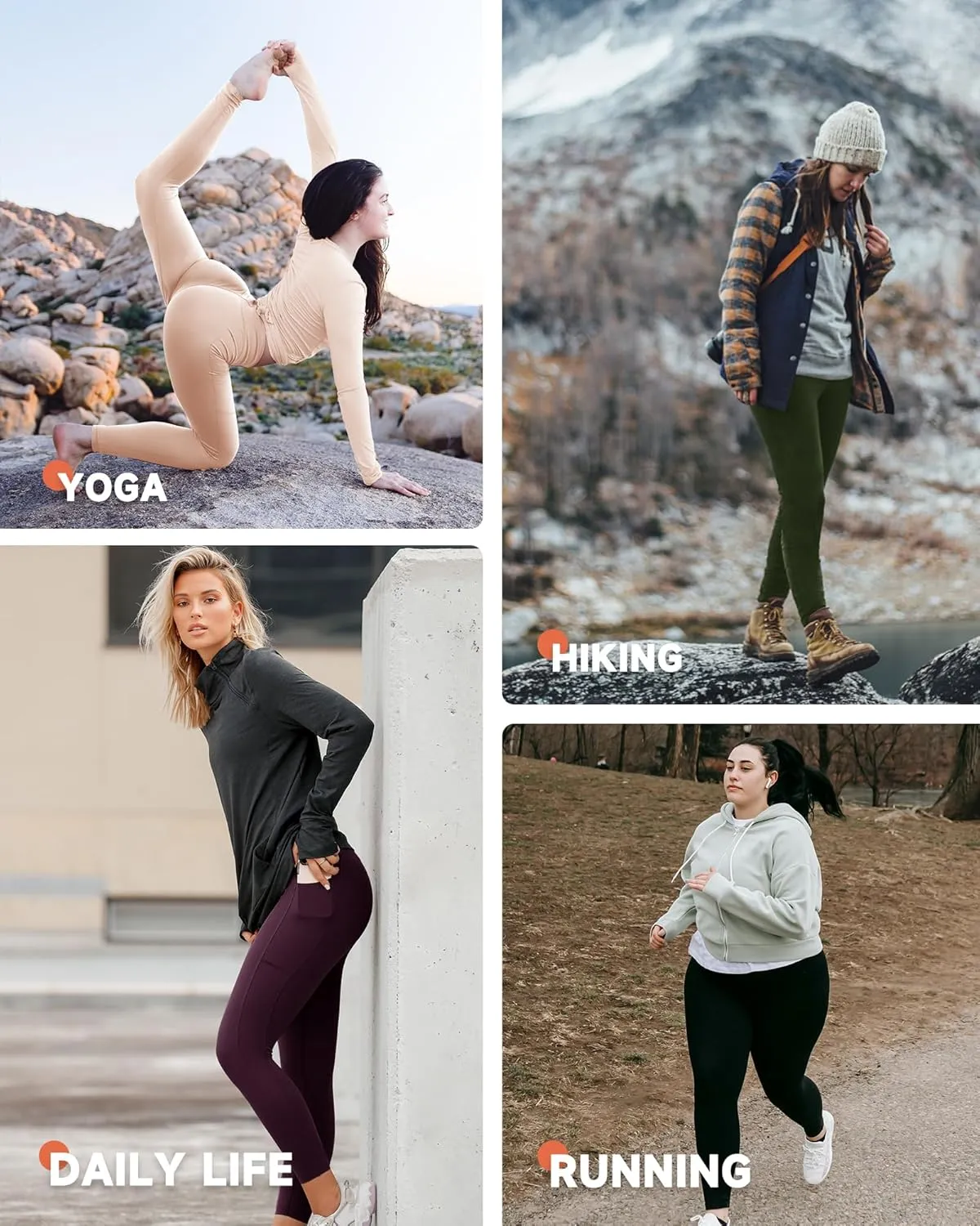 GAYHAY Fleece Lined Leggings Women - Thermal Winter Warm Water Resistant High Waisted Running Hiking Pants with Pockets