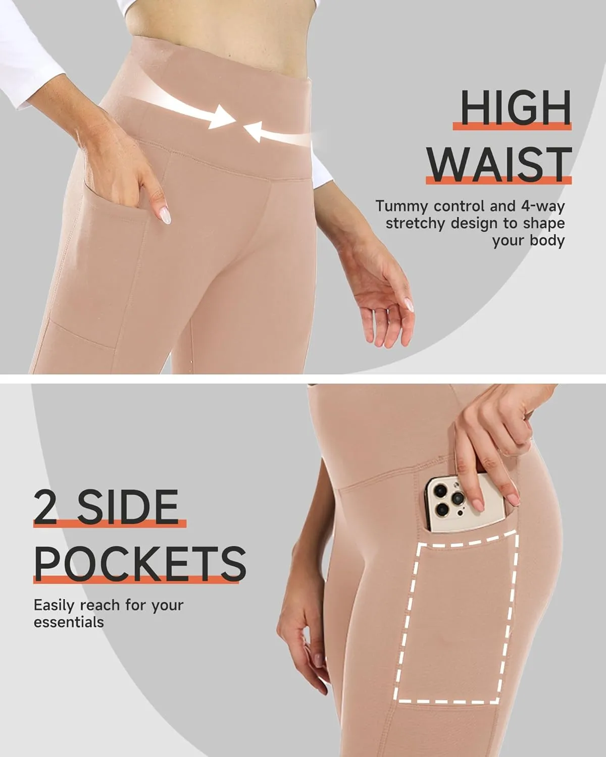 GAYHAY Fleece Lined Leggings Women - Thermal Winter Warm Water Resistant High Waisted Running Hiking Pants with Pockets