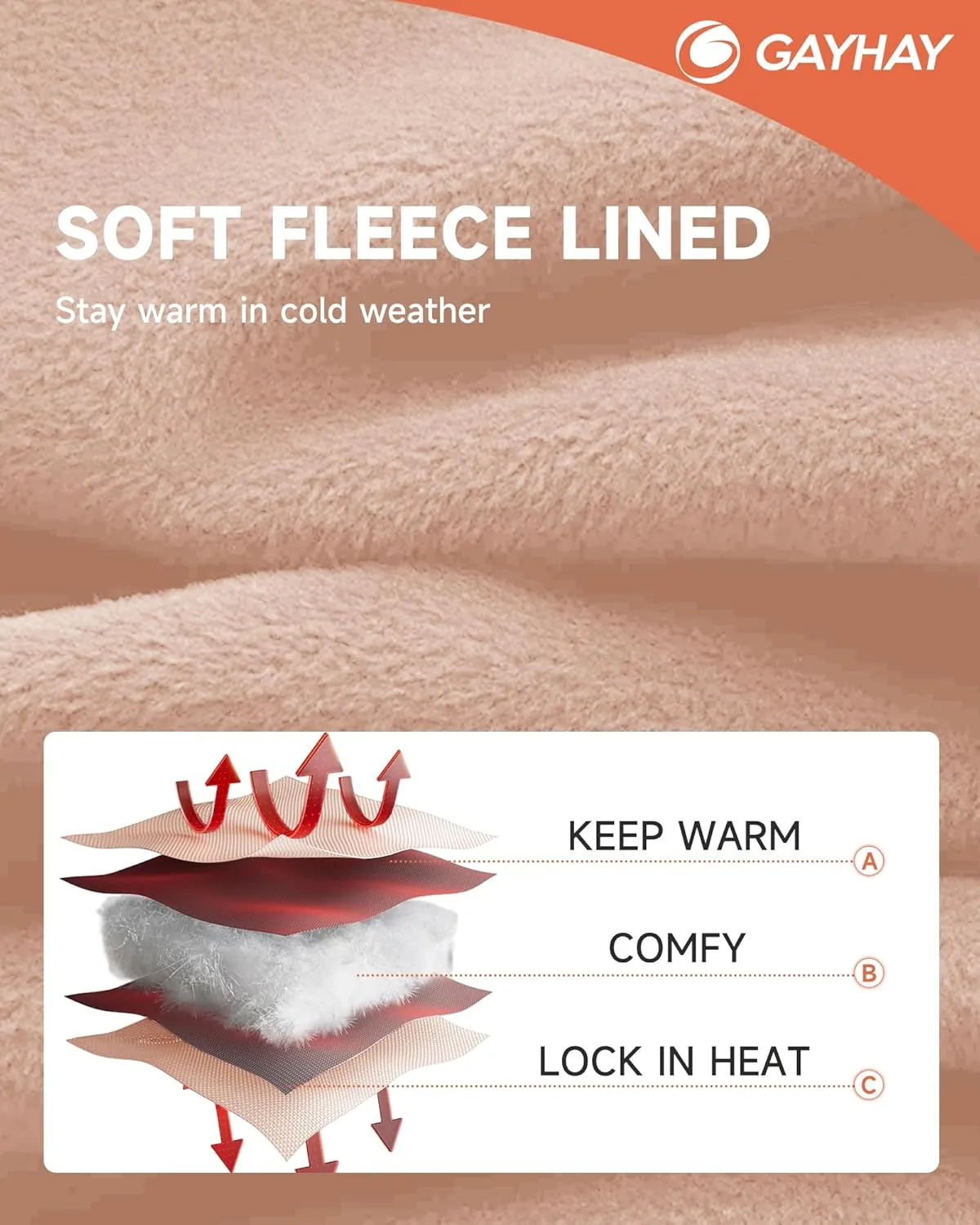 GAYHAY Fleece Lined Leggings Women - Thermal Winter Warm Water Resistant High Waisted Running Hiking Pants with Pockets