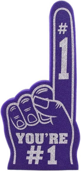 Giant Foam Finger 18 Inch- You're Number 1 Foam Hand for All Occasions - Cheerleading for Sports - Exciting Vibrant Colors use as Celebration Pom Poms- Great for Sports Events Games School Business