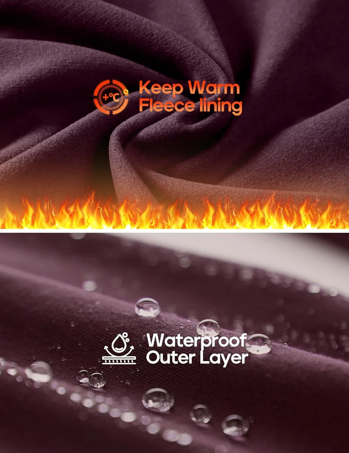 Heathyoga Fleece Lined Leggings Women with Pockets Water Resistant Thermal Leggings Winter Warm Yoga Pants Hiking Running