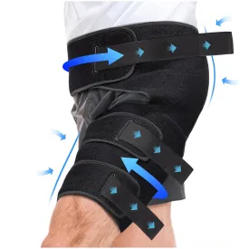 Hiball Adjustable Hip Brace, Groin & Hamstring Compression Wrap for Men Women, Thigh Compression Sleeve With 6 Pressure Straps, Buttock & Quad Support, Upper Leg Brace for Sciatic Nerve Pain, Bursitis