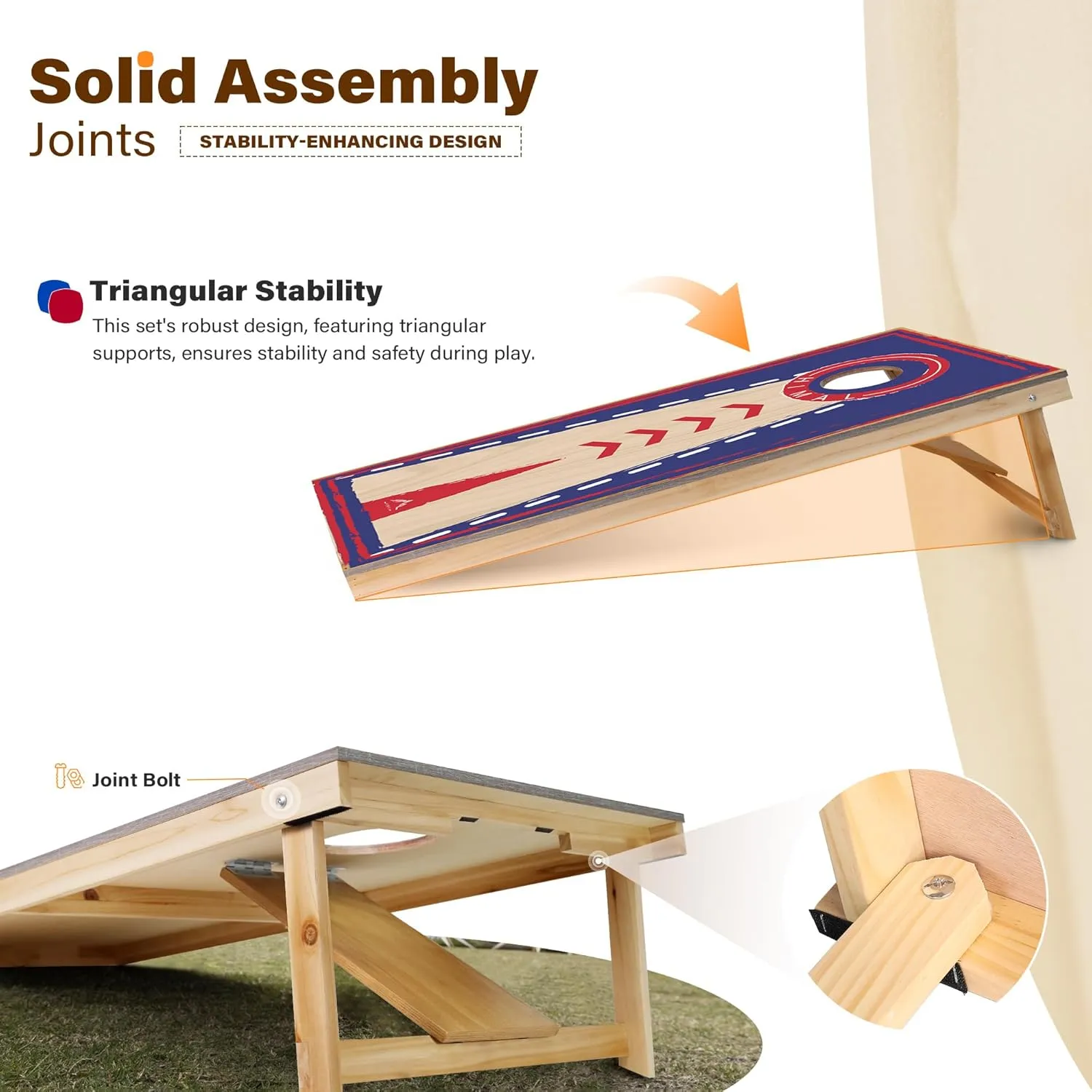 Himal Outdoors Cornhole Board Set, Choose Between 4 x 2 Feet or 3 x 2 Feet Game Boards Includes 8 Corn Hole Toss Bags