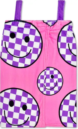 iscream Big Girls' Silky Soft Plush Spa Wrap for Home, Travel, Summer Camp - Bold & Bright Collection