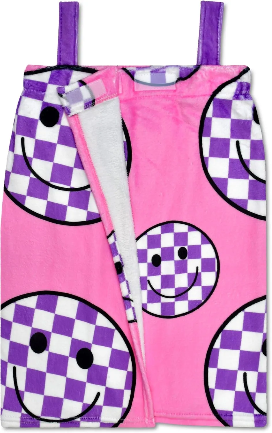 iscream Big Girls' Silky Soft Plush Spa Wrap for Home, Travel, Summer Camp - Bold & Bright Collection