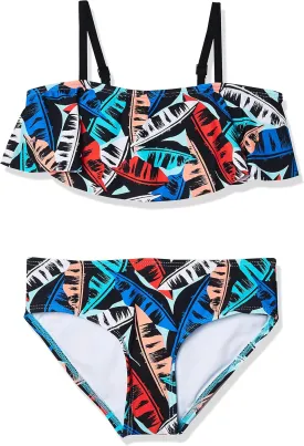 Kanu Surf Girls' Karlie Flounce Bikini Beach Sport 2 Piece Swimsuit
