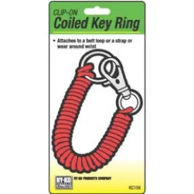 Key Ring, Wrist Coil & Metal Clip, Clip-On