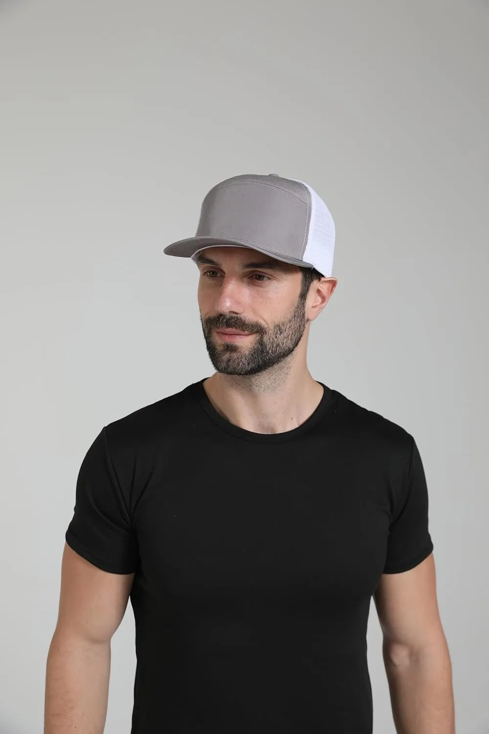 Men Flat Brim Baseball Cap Adjustable Performance Snapback Hat Laser Perforated Breathable Mesh Sport Cap
