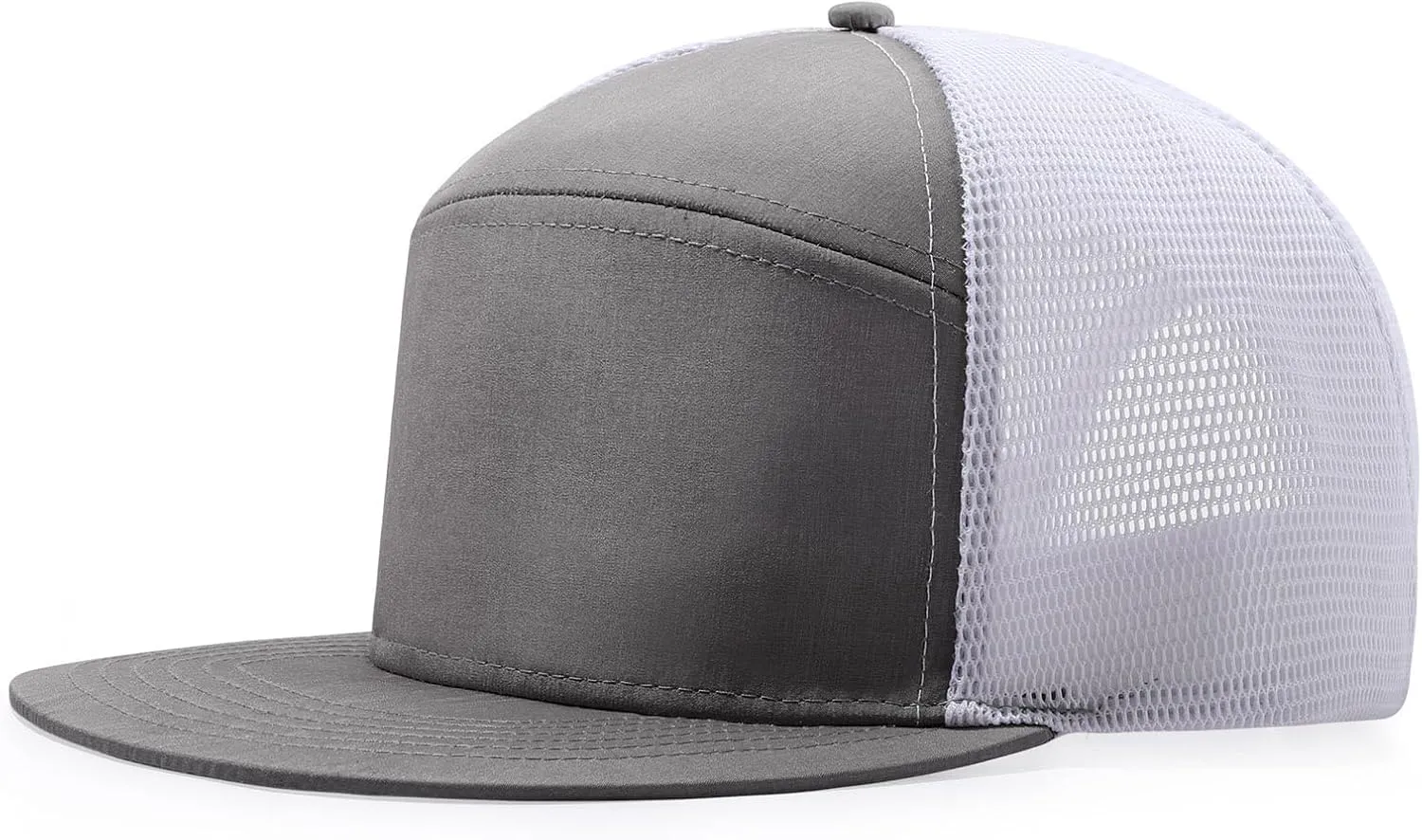 Men Flat Brim Baseball Cap Adjustable Performance Snapback Hat Laser Perforated Breathable Mesh Sport Cap